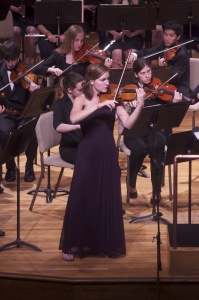 Violinist Kendra Frey with the Gustavus Symphony Orchestra, Ruth Lin, conductor