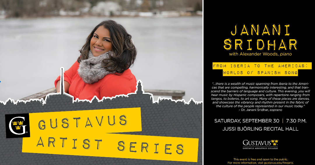 Gustavus welcomes Singaporean singer award-winning Dr. Sridhar